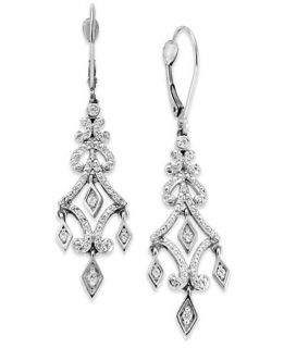Diamond Chandelier Drop Earrings in 14k White Gold (1/4 ct. t.w