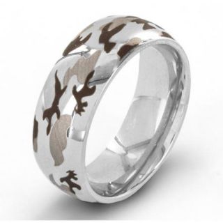 Stainless Steel Laser Etched Camouflage Ring