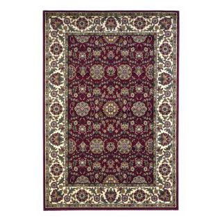 KAS Rugs Kashan Rectangular Red Transitional Woven Accent Rug (Common 3 ft x 5 ft; Actual 39 in x 59 in)
