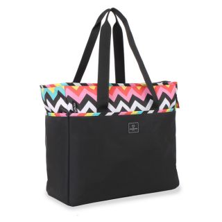 French West Indies 18 inch Black Chevron Carry On Weekender Tote Bag