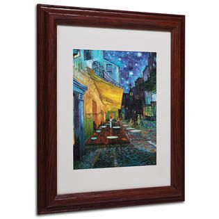 Trademark Fine Art Vincent van Gogh Cafe Terrace Matted Framed Art