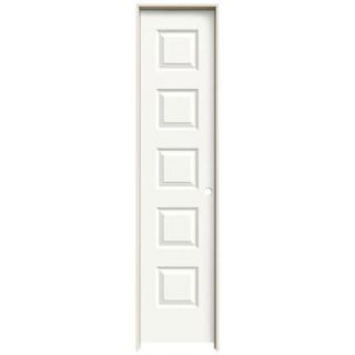 JELD WEN 18 in. x 80 in. Molded Rockport Brilliant White 5 Panel Smooth Hollow Core Composite Single Prehung Interior Door THDJW137400027