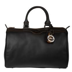 Longchamp Black Leather Satchel Handbag  ™ Shopping   Big