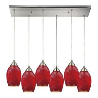 Titan Lighting Favela 6 Light Satin Nickel Ceiling Mount Pendant TN 8109