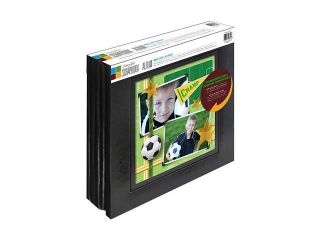 MemoryStor Black Bonded Leather 20 Page Scrapbook Album with Large Display Window (2 Pack)
