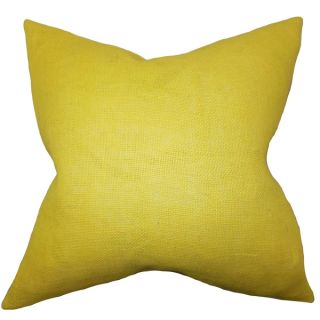Ellery Yellow Solid Down Filled Throw Pillow