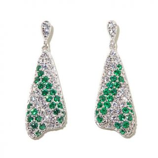Victoria Wieck 2.8ct Absolute™ and Simulated Emerald Drop Earrings   7890594