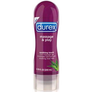 Durex Massage and Play 2 in 1 Massage Gel and Personal Lubricant, Soothing Touch, 6.76 Ounce