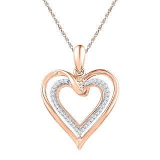 10 CT. T.W Round Diamond Prong Set Heart Pendant in 10K Pink Gold