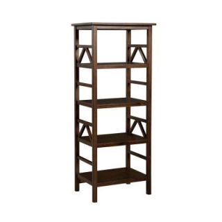 Linon Home Decor Titian Bookcase Pine and Painted MDF TV Tower in Antique Tobacco 86160ATOB 01 KD U