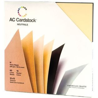 American Crafts NEUTRALS  CARDSTOCK PACK 12X12   Home   Crafts