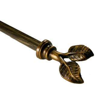 BCL  58LF86, Leaf Curtain Rod, Antique Gold Finish, 86 in. to 120 in.