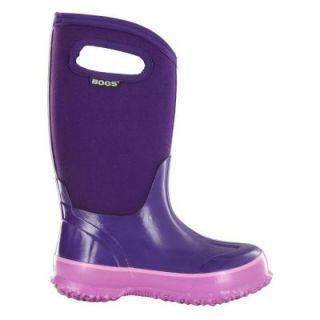 BOGS Classic High Handles Kids 10 in. Size 10 Grape Rubber with Neoprene Waterproof Boot 71442 511 10