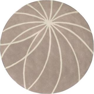 Hand tufted Expo Safari Tan Floral Wool Rug (4' Round)