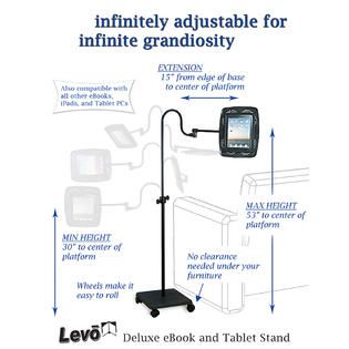 LEVO Deluxe Tablet and eReader Floor Stand   Black
