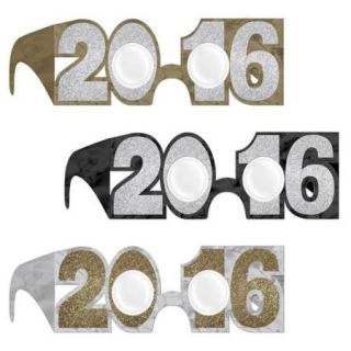 2016 Metallic Glitter Glasses (6 Pack)