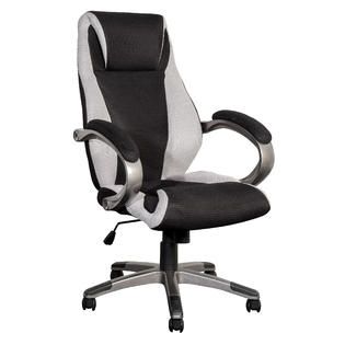 CorLiving Black and Grey Mesh Fabric Managerial Office Chair   Home