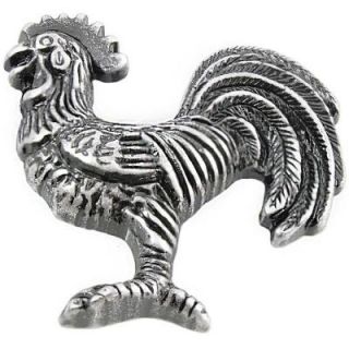 MNG Hardware 2.25 in. Antique Silver Right Cabinet/Left Facing Rooster Knob 10911