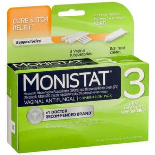 MONISTAT 3 Vaginal Antifungal Dual Action System Combination Pack, 4 count