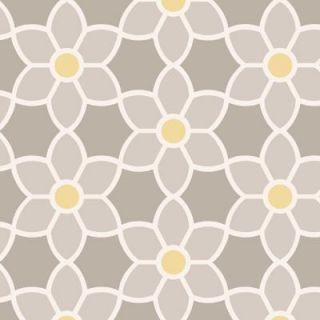 Beacon House 56 sq. ft. Blossom Grey Geometric Floral Wallpaper 2535 20605