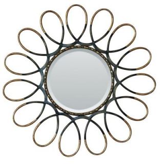 Yosemite Home Decor 41 in. x 41 in. Round Outer Looped Iron Decorative Matte Black Framed Mirror YHJZ 80904 1A