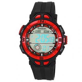 Armitron Men’s Digital Black Strap with Red Accent Sport Watch