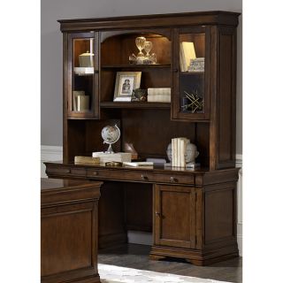 Chateau Valley Brown Cherry Jr. Executive Credenza and Hutch
