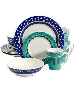 Gibson Lockhart Blue 16 Pc. Set, Service for 4   Dinnerware   Dining