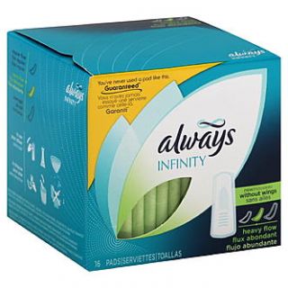 Always Infinity Pads, Without Wings, Heavy Flow, 16 pads   Health