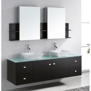 Virtu Clarissa 72'' Double Bathroom Vanity Set with Mirror