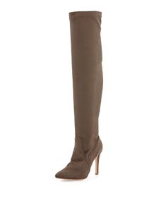 Joie Jenna Faux Suede Stretch Boot, Dark Taupe
