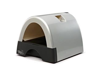 Kitty A Go Go Metallic Silver Designer Cat Washroom Neat Litter Box With Pullout Drawer