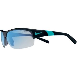 Nike Men's Show X2 Wraparound Black Sunglasses Blue Mirrored Lenses