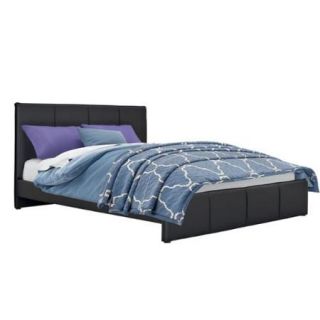 CorLiving Fairfield Black Bonded Leather Bed Full/Double