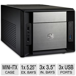 Cooler Master Elite 120 Advanced Case   Mini ITX, 1 x 5.25 Drive Bays, 3 x 3.5 Drive Bays, 4 x 2.5 Drive Bays, 1 x USB 3.0 Ports, 2 x USB 2.0 Ports, 1 x 120mm Fan    RC 120A KKN1