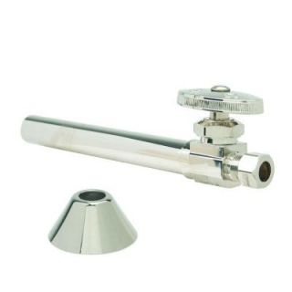 BrassCraft 1/2 in. Nom Sweat Inlet x 3/8 in. O.D. Comp Outlet Multi Turn Straight Valve, 5 in. Ext & Bell Flange in Polished Nickel CS41BX NP