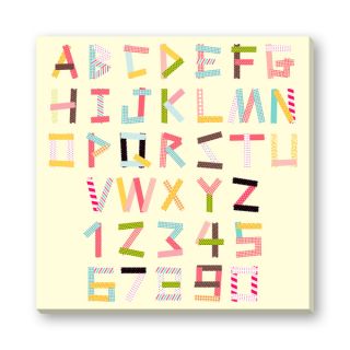 Faitotoros Colorful Letters and Numbers Gallery Wrapped Canvas