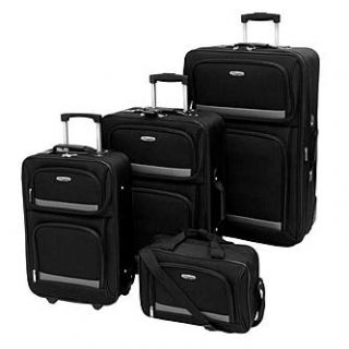 Youre Always Ready to Go with the 4pc Black Suitcase Set From