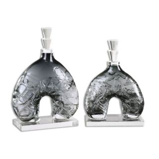 Uttermost Cozmo Grey Glass Sculptures (Set of 2)