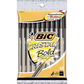 BIC CORPORATION 10 Count Cristal Bold Pen in Black