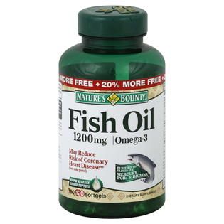 Natures Bounty  Fish Oil, Omega 3, 1200 mg, Softgels, 120 softgels