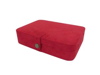 Mele & Co. Mele & Co. Maria Plush Fabric Jewelry Box and Ring Case with Twenty Four Sections in Red 0054522M