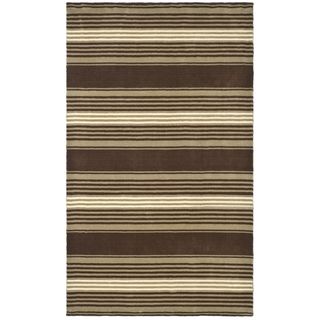 Martha Stewart Harmony Stripe Tobacco Leaf Wool Rug (8 x 10)