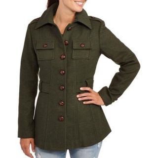 Women's Military Style Faux Wool Coat