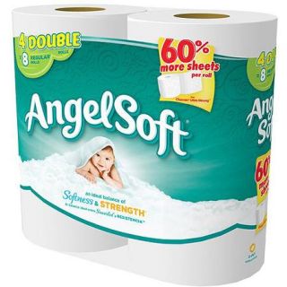 Angel Soft Toilet Paper, 4 Double Rolls, Bath Tissue