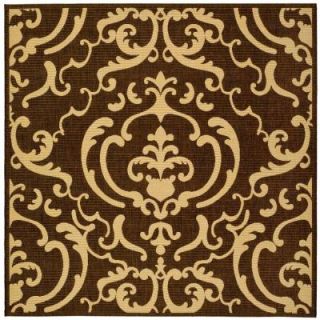 Safavieh Courtyard Chocolate/Natural 7 ft. 10 in. x 7 ft. 10 in. Square Indoor/Outdoor Area Rug CY2663 3409 8SQ