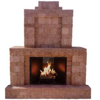Pavestone 84 in. x 94.5 in. RumbleStone Outdoor Fireplace in Cafe 53369