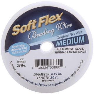 Soft Flex 24 to 26 gauge Satin Silver Beading Wire (30 foot Spool)