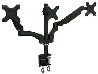 Mount It! Full Motion, Height Adjustable, Articulating, Gas Spring Triple Monitor Arm, Monitor Stand, up to 24" Monitors