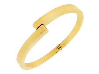Stainless Steel Yellow Gold Tone Handcuff Men's Bracelet